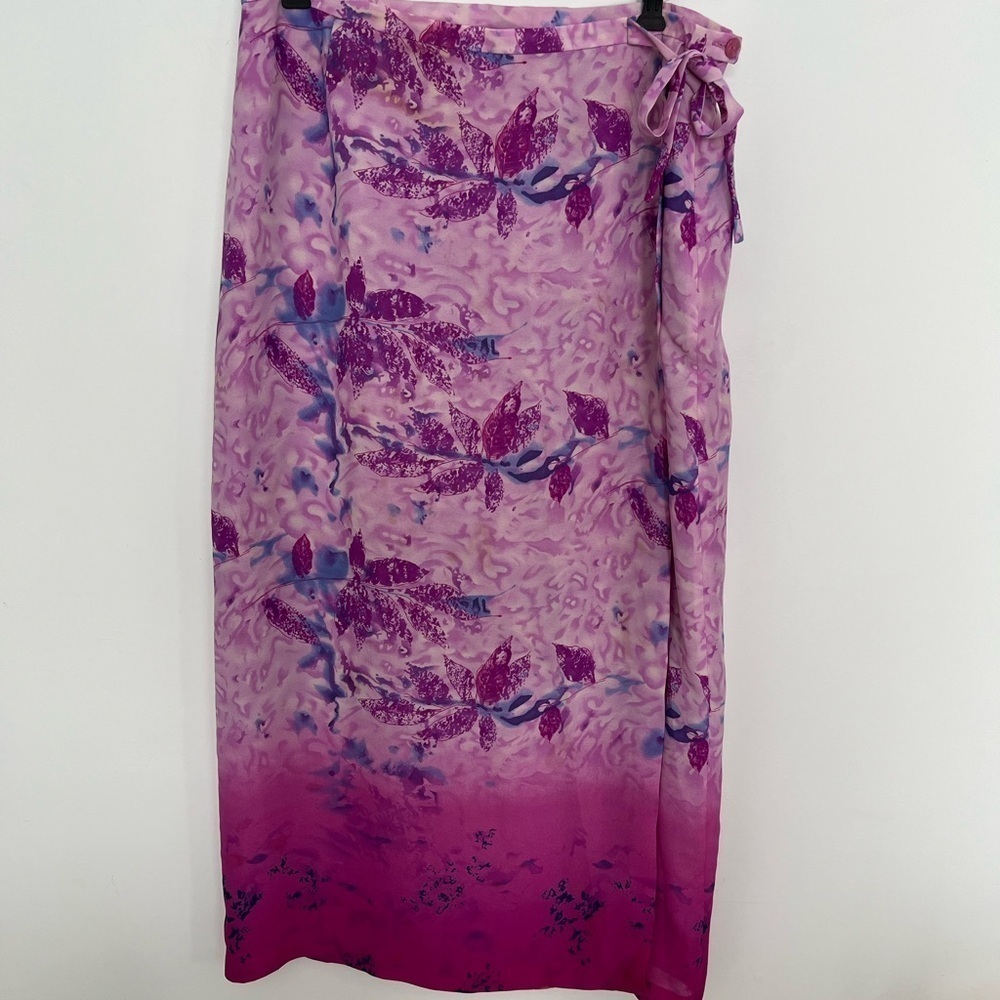 nygärd Collection Pink skirt Wrap bow floral patterns SZ 16 - Picture 3 of 8